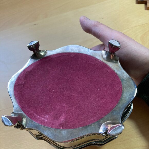 Vintage silver-plated jewelry trinket box Briish Coat of Arms - Picture 5 of 5